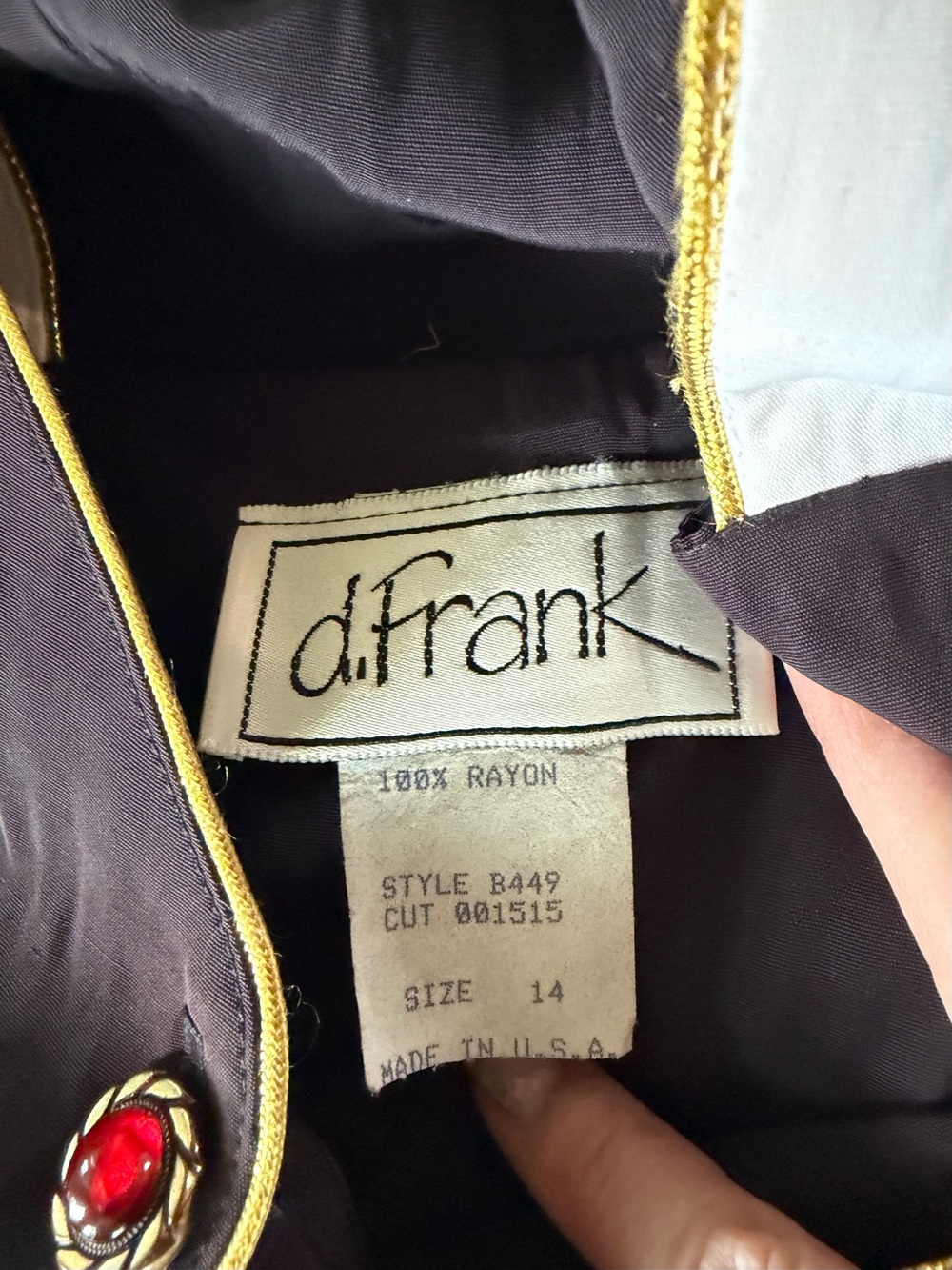 Vintage D.Frank Black and White Long-Sleeve Paneled pleated Drop Waist Dress - Picture 12 of 12